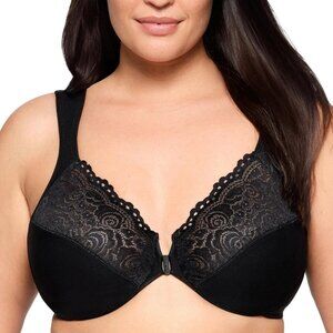 Glamorise‎ Full Figure Plus Size Wonderwire Front-Closure Bra Underwire #1245